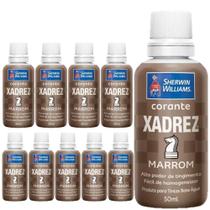 Kit 10 Corante Líquido Xadrez Sherwin Williams Tintas Bisnaga Pigmento Cores Parede Base Dágua 50ml