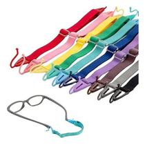 Kit 10 Cordão Cordinha Ajustável de Tecido Infantil Elástico Óculos Salva óculos