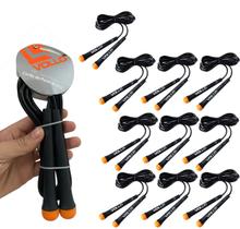 Kit 10 Cordas de Pular em PVC Para Treinar Aeróbico VP1075 Vollo Sports Preto e Laranja Kit 10 Cordas de Pular em PVC Para Treinar Aeróbico VP1075 Vollo Sports Preto e Laranja
