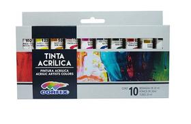 Kit 10 Cores Básicas Tinta Acrílica Corfix 20ml Pintura Tela