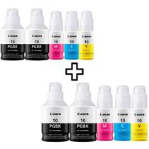 Kit 10 cores de tinta PARA CAN0N GI10 G6010 G7010 4BK 2M 2C 2Y
