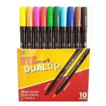 Kit 10 Cores Marcadores Ponta Dupla Yes Dualtip Bismark Trabalhos Artísticos Secagem Rápida Linda Kit 10 Cores Marcadores Ponta Dupla Yes Dualtip Bismark Trabalhos Artísticos Secagem Rápida Linda