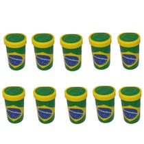 Kit 10 Corneta Pequena Brasil Verde E Amarela 7Cm