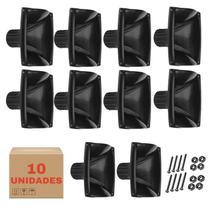 Kit 10 Cornetas LC 07-DH200 Retangular Com Parafusos Preta