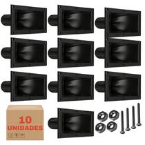 Kit 10 Cornetas Retangular LC2325 Com Parafusos Plastico Som Kit 10 Cornetas Retangular LC2325 Com Parafusos Plastico Som