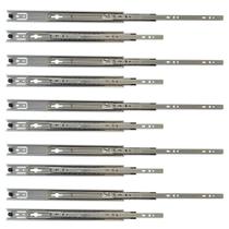 Kit 10 Corrediça Telescópica 40cm Para Gaveta Trilho 5 Pares
