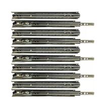 Kit 10 Corrediça Telescópica Gaveta 30cm Trilho Zincado Inox