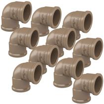 Kit 10 cotovelo joelho soldavel marrom 3/4 90 25mm fortlev