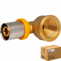 Kit 10 Cotovelo Multicamadas PEX GÁS 16mm x 1/2"(F)