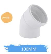 Kit 10 Cotovelos Joelho Esgoto 100mm 4 Polegadas Branco 45