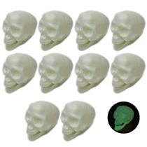 Kit 10 Cranio Caveira Esqueleto Neon Brilha Escuro Halloween - Pais e filhos