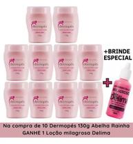Kit 10 Creme Hidratante para Afinar os Pés Dermopés 130g Abelha Rainha