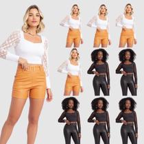 Kit 10 Cropped Feminino Manga Longa Tule Poa Bolinha Casual Basico