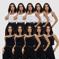 Kit 10 Cropped Feminino Social Alcinha Corrente Elegante - Swisz