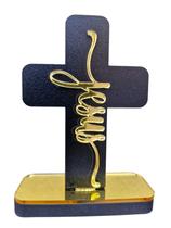 Kit 10 cruz lembrancinha jesus mdf 8,5 cm