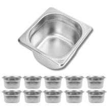 Kit 10 Cubas Gastronomica Gn 1/6 100mm Inox Gourmet Mix