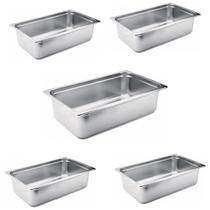 Kit 10 cubas gastronomicas gn inox 1/1x65