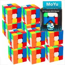Kit 10 Cubo Mágico Profissional 3x3 Cube Atacado Estrutura Única