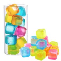 Kit 10 Cubos De Gelo Artificial Reutilizável Colorido Kehome
