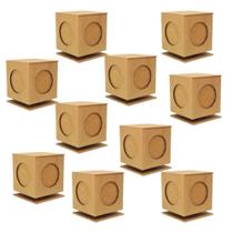 Kit 10 cubos fotos giratório madeira mdf festa lembrancinha centro de mesa G