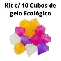 Kit 10 Cubos Gelo Ecológico Reutilizável Artificial Colorido - Top Chef