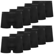 Kit 10 Cueca Boxer Infantil Selene Anatômica Sem Costura - M - PRETO - G