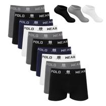 Kit 10 Cueca Boxer Polo Wear Microfibra Sortido + 3 Meias M4 Kit 10 Cueca Boxer Polo Wear Microfibra Sortido + 3 Meias M4