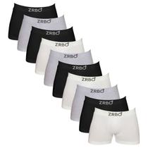 Kit 10 Cueca Boxer Zrbo de Algodão Masculina Varias Cores Kit 10 Cueca Boxer Zrbo de Algodão Masculina Varias Cores