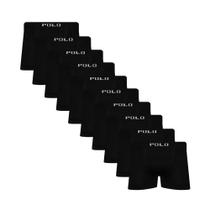 Kit 10 Cueca Polo Star Boxer Box Masculina Preta Kit 10 Cueca Polo Star Boxer Box Masculina Preta