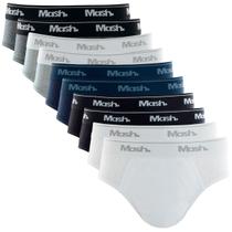 Kit 10 Cueca Slip Algodão Cotton Infantil Menino Elástico Mash