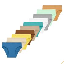 Kit 10 Cueca Slip Infantil 100 Algodão Menino Criança Kit 10 Cueca Slip Infantil 100 Algodão Menino Criança