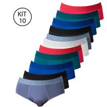 Kit 10 Cueca Slip Masculina Tradicional Adulto em microfibra direto de fábrica Atacado