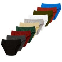 Kit 10 Cueca Slip Plus Size Algodão Elástico Embutido Básica