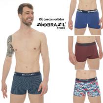 Kit 10 cuecas boxer adulto SORTIDAS Zôobrazil - Tam: G