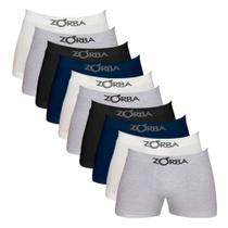 Kit 10 Cuecas Boxer Algodão Masculino Box Sem Costura Zorba