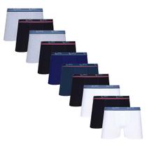 Kit 10 Cuecas Boxer Box Lupo Algodão Varias Cores - 523 Kit 10 Cuecas Boxer Box Lupo Algodão Varias Cores - 523