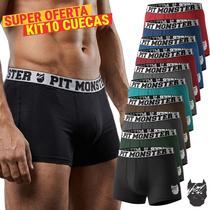 Kit 10 Cuecas Boxer Box Pitmonster De Microfibra Adulto