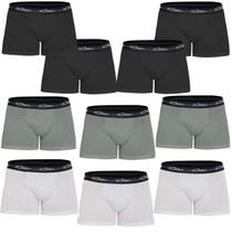 Kit 10 Cuecas Boxer Box Zorba Max 702 Cós Elástico 100% Algodão
