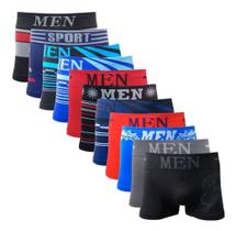 Kit 10 Cuecas Boxer Em Microfibra Adulto Masculino - Men