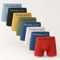 Kit 10 Cuecas Boxer Infantil Microfibra Original Cueca Box para Crianças Lisa Estampada