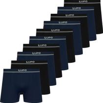Kit 10 Cuecas Boxer Lupo Original Box Masculino Poliamida Sem Costura Atacado Adulto