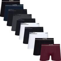 Kit 10 Cuecas Boxer Lupo Poliamida Sem Costura Box Original Cor:SortidasTamanho:P