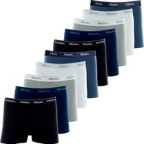 Kit 10 Cuecas Boxer Mash Algodão Box Confortável Cueca Masculina Cós Elástico Original