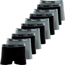 Kit 10 Cuecas Boxer Mash Algodão Box Confortável Cueca Masculina Cós Elástico Original
