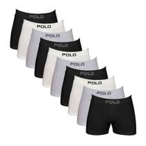 Kit 10 Cuecas Boxer Polo Algodão Box Atacado Masculinas