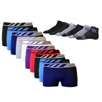 Kit 10 Cuecas Boxer Tamanho Especial Plus Size + 06 meias Kit 10 Cuecas Boxer Tamanho Especial Plus Size + 06 meias