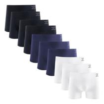 Kit 10 Cuecas Boxer Zee Rucci Microfibra Poliamida Cos Elastico Sem Costura Premium Lisa ZR - Zee Rucci (ZR)