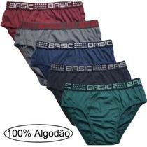 kit 10 cuecas de algodão com elastico exposto