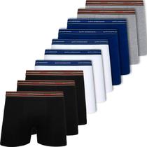 Kit 10 Cuecas Lupo Original Boxer Em Algodão Box Masculina Cotton Adulto Atacado Confortável 523