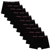 Kit 10 Cuecas Masculinas Boxer Cotton Basic Huxter Preto
